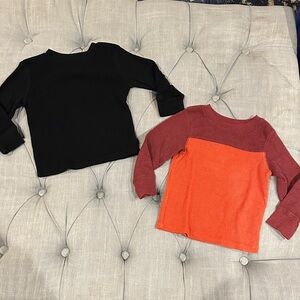 Kids Black and Orange Long Sleeve Tops